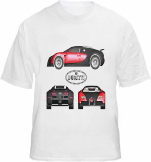 Bugatti Veyron T shirt Super Car Blueprint Motor Plans Style Tee