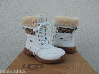 UGG GIRLS BUTTE WHITE/ LEOPARD eVENT WATERPROOF BOOTS, US 13/ 30/ UK 