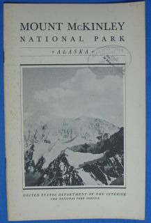 Vintage Mount McKinley National Park Service Information Book Pictures 