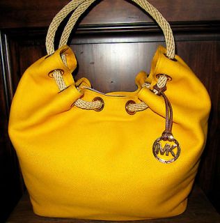 Newly listed New Michael Kors Canvas Sun Yellow Marina Large Shoulder 