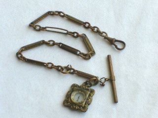 VICTORIAN COMPASS POCKET WATCH CHAIN FOB JEWELRY