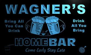 p1171 b Wagners Home Bar Personalized Neon Beer Light Sign