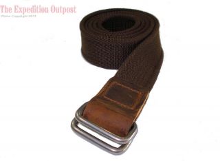 MENS LEATHER TIP COTTON CANVAS WEBB BELT Made in USA