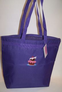   Topsy Turvy Birthday Wedding Layer Cake Large Purple Zipper Tote Bag