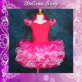 Cup Cake Halter National Pageant Dress Shell DIY Party Hot Pink Size 9 