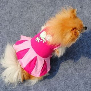 Dog Pet Puppy Cake Cotton Skirt Dress Lollipop Printing Costume Lace 