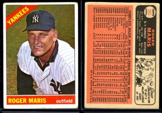 1966 Topps ROGER MARIS Yankees HOF #365 VGEX