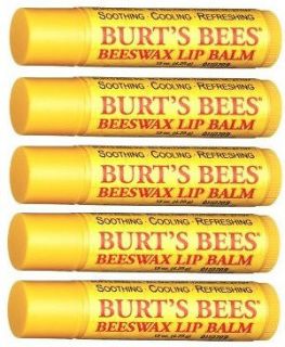 Burts Bees Beeswax Lip Balm **LOT OF 5**