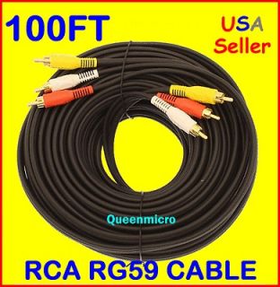   Duty Thick 3 RCA to 3 RCA Stereo Audio Video Male to Male RG59 Cable