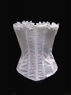 WHITE Victorian Old West Steampunk style corset 34 46 ~MADE IN USA 