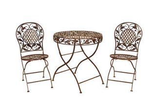 Benzara 99508 Set Of 3 Cairo Bistro Patio Garden Table And Chairs