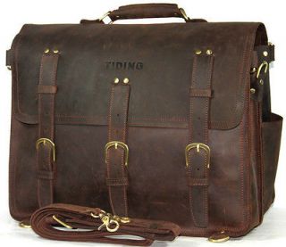 Vintage Mens Leather Luggage Duffle Gym Bag Backpack Tote Shoulders 