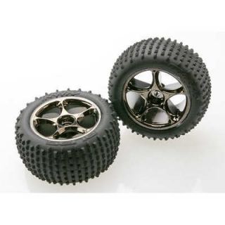 Traxxas 2470A Black Chrome Tracer Rear Wheels/Alias Tires(2) Bandit 