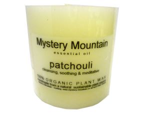   Patchouli Scented Organic Candle  100% Plant Wax   50 hours burn time