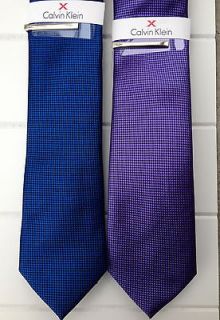 CALVIN KLEIN EXTREME THIN SKINNY TIE WITH TIE CLIP NWTS COOL PURPLE 