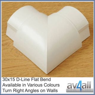 New D Line 30x15 Flat Bend for Cable Covers Right Angle