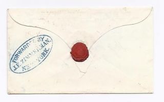 Ca. 1850 Stampless Forwarder Cover   New York To Connecticut   JE 