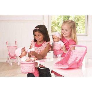 New Doll Baby Stroller, Highchair, Car Seat, & Carrier Pink Girls 