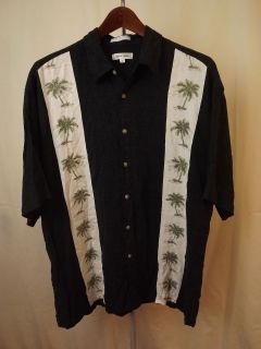 Vtg XL Pierre Cardin Casual Short Sleeve Button Down Palm Tree Shirt 