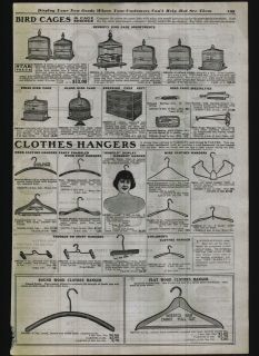 1920 ad Hendryx Bird Cages Globe Round Modelo Garment Hanger