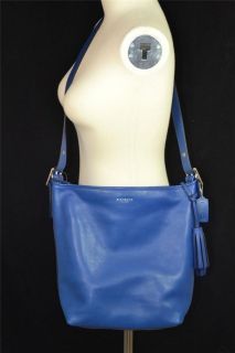 COACH NWT 19889 Cobalt Blue Legacy Leather Duffle Hobo Crossbody Bag 