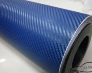 127cmX 30cm 3D Carbon Fiber Paper Wrap Roll Sticker blue carbone