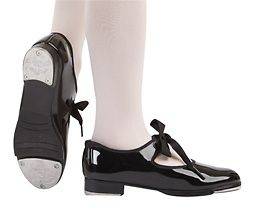 Capezio 625 Tyette tie tap dance shoes black patent toddler girls new