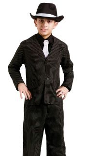 Kids Gangster Capone Pinstripe Suit Halloween Costume