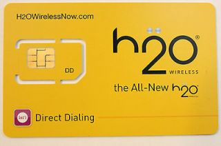 H2O WIRELESS SIM CARD ACTIVATION KIT,USES AT&T NETWORK,WORK W/ AT&T 