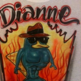   Perry The Macho Platypus Phineus Ferb Candace NEW T SHIRT AIRBRUSH