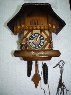 UNIQUE Antique Wooden Cuckoo clock, Marked Germany, Hand Made, ONE OF 