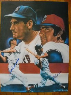 Autographed Ted Williams and Carl Yastrzemski Poster with COA