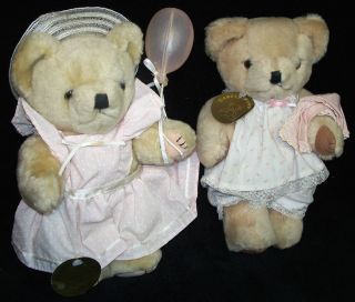 1990s Bearly People Set of 2 Baby 8½ Bears   New