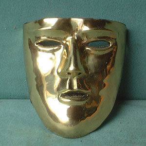 AH6049F   Face mask, brass, for Roman cavalry helmet 100 A.D.