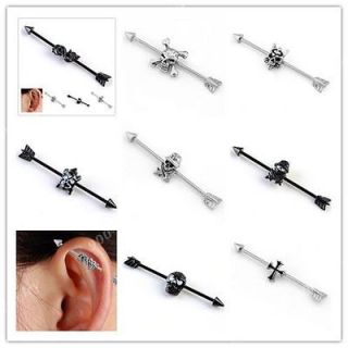 14ga Steel Cartilage Earring Barbell Bar Body Piercing