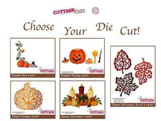   Cottage Cutz Die Cut Fall Leaves Pumpkin Carving Vine Autumn Holiday