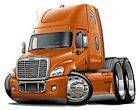 Freightliner Cascadia Semi Truck Cartoon Tshirt NEW