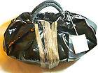 LADIES WOMEN JACKY & CELINE ECOLOGIQUE BALCK SHINY HANDBAG