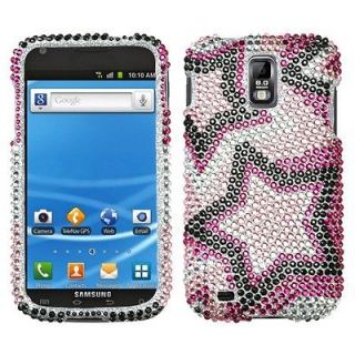 Twin Stars Crystal BLING Case Phone Cover T Mobile Samsung Galaxy S II 