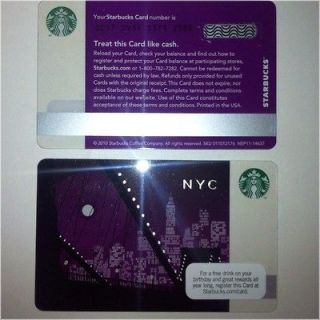 New York City Starbucks Card NYC Brooklyn Bridge City Skyline / USA