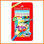 FABER CASTELL Watercolour Pencils+gift brush Tin Case,12pcs