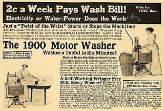   Washer Machine Wringer Laundry Motor Electric   ORIGINAL ADVERTISING