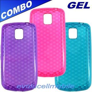   For LG Optimus One P500 Purple, Pink & Blue Gel cell phone cover case