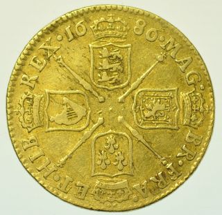 RARE 1686 GUINEA ELEPHANT & CASTLE BRITISH GOLD COIN JAMES II aVF