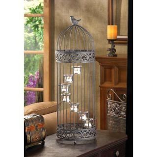 Iron BIRDCAGE STAIRCASE CANDLE STAND CENTERPIECE tealight candles 
