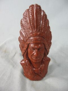 Hand Crafted #797 Native American Indian Head Signed JM Red Mill Mfg 