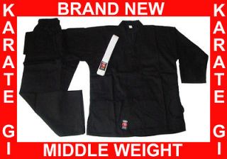 BLACK Middle Weight Karate Uniform Gi Size 0 BRAND NEW