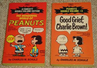   Fawcett Double Volume Editions 1 & 2 Schulz Charlie Brown Comics