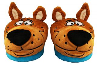 Scooby Doo Face Cartoon Adult Plush Mens Slippers