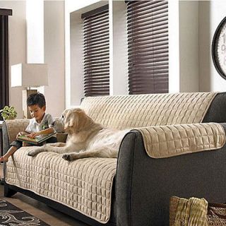   Beige Soft Micro Suede Couch Sofa Pet Furniture Protector Slip Covers